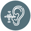 An icon of sound waves entering an ear